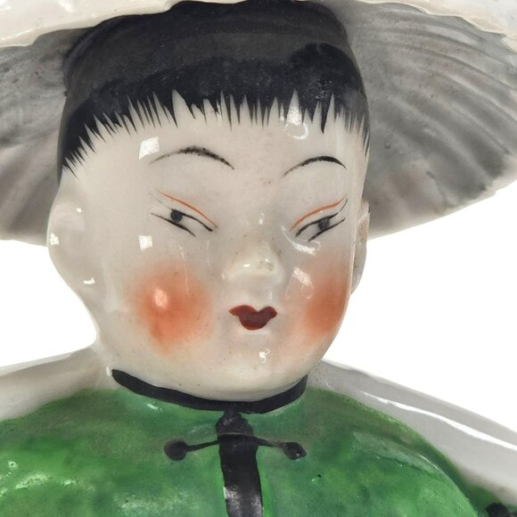 Vintage Japanese Ceramic Figurine Water Carrier Peasant with Twin Baskets JE269 - Picture 3 of 8